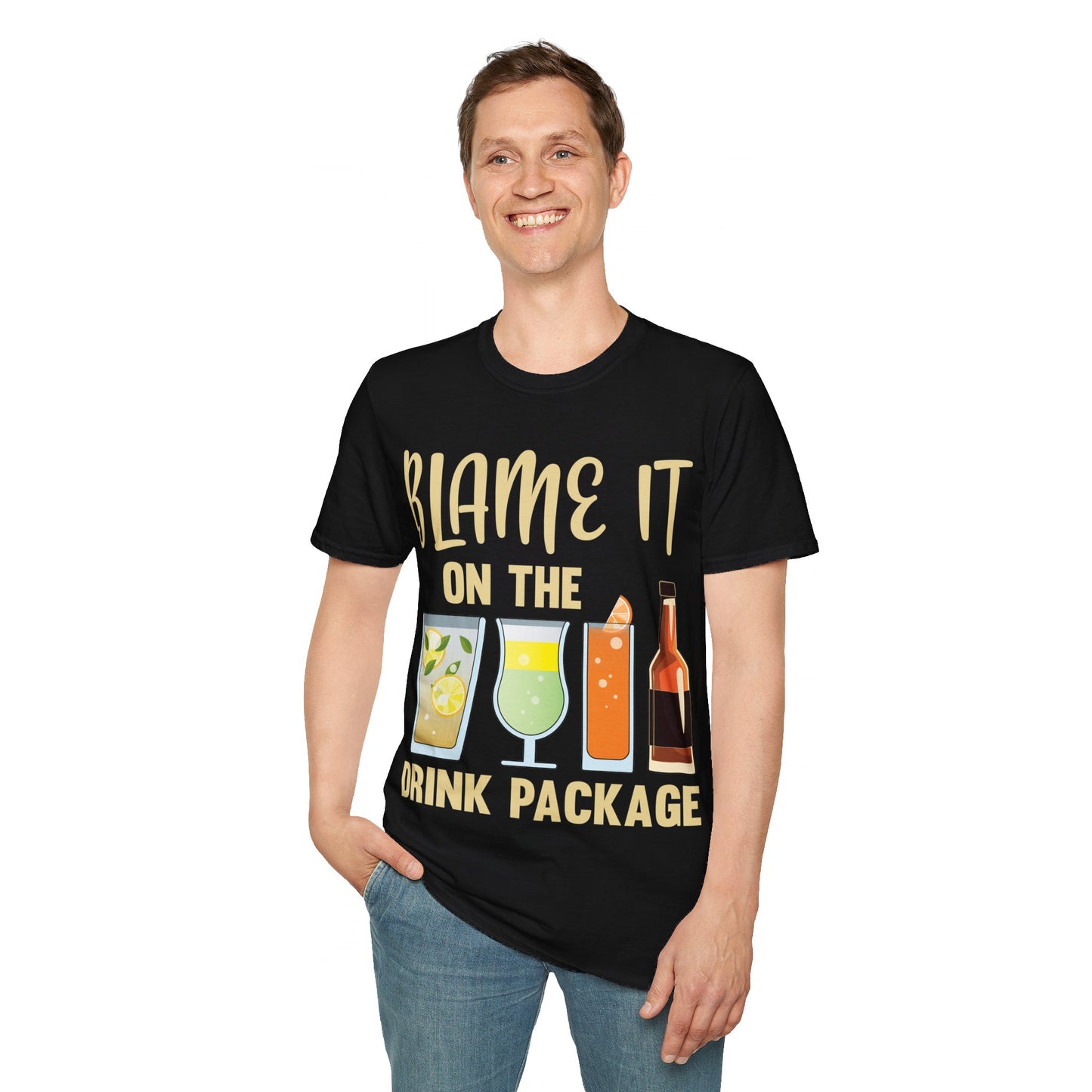 Blame It On The Drink Package Funny Cruise T-Shirt For Men Women T-Shirt