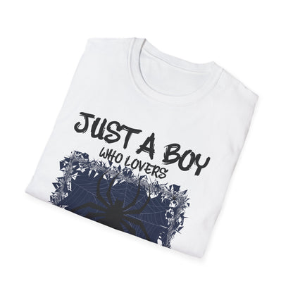 Just A Boy Who Loves Spiders Retro Spider Lover T-Shirt For Men Kids T-Shirt