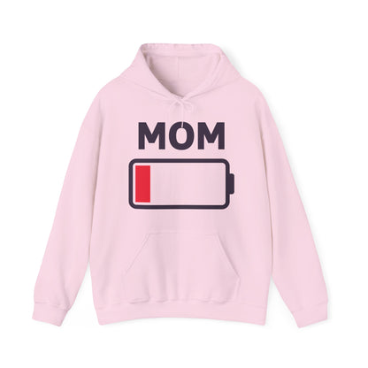 Funny Mom Tired Low Battery Mothers Day Hoodie