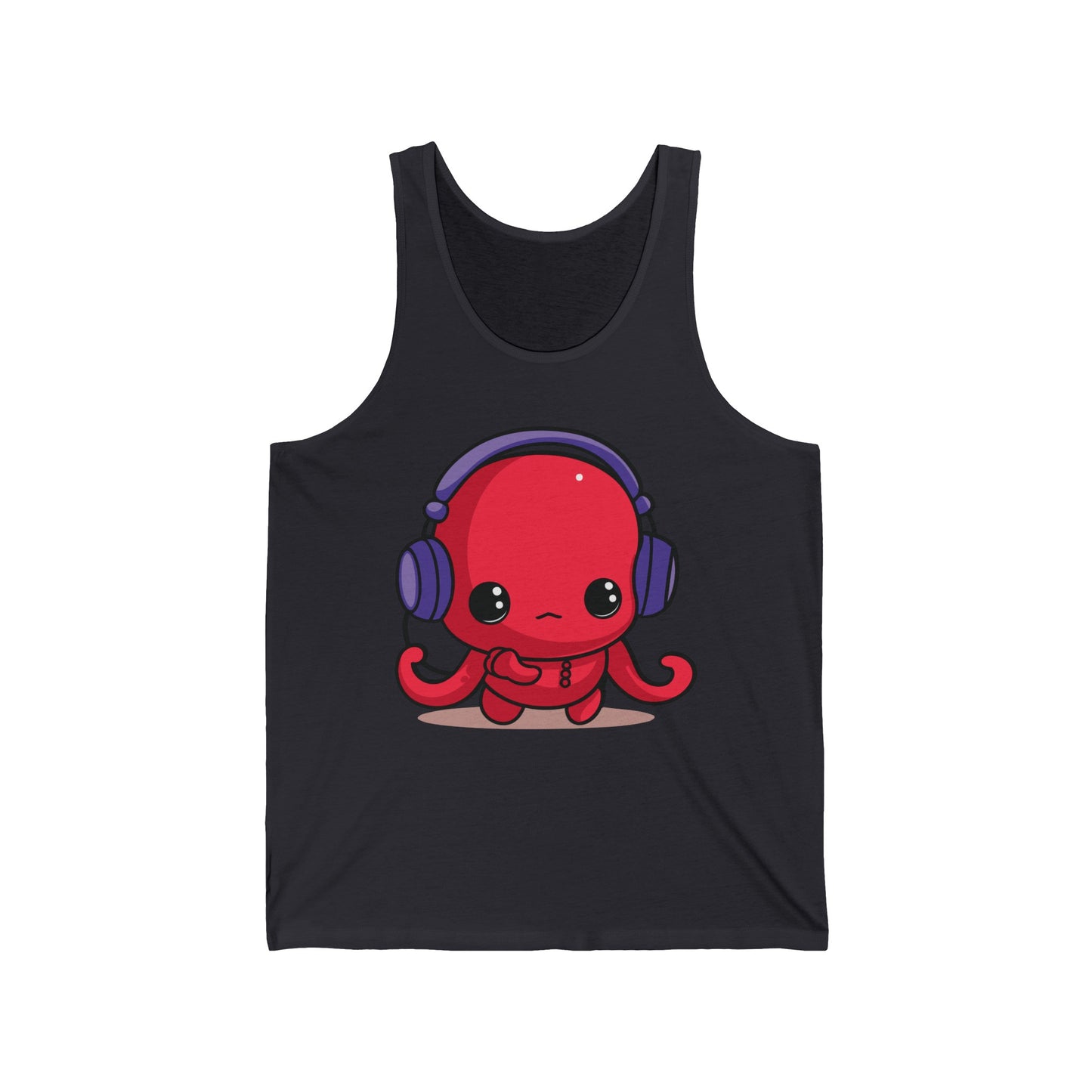 Cute Kawaii Octopus Cartoon Wearing Headphones Music Pop Tank Top For Men Women Tank Top