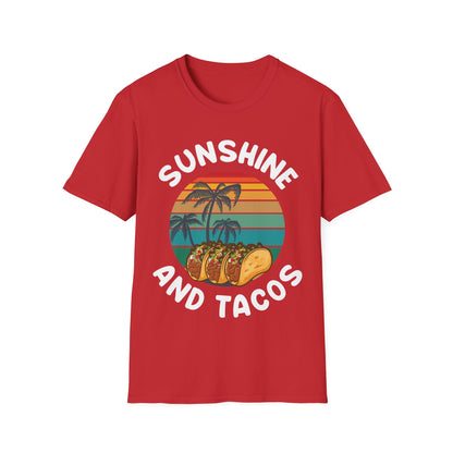 Sunshine And Tacos Taco Lovers Foodie Food Beach T-Shirt Men Women