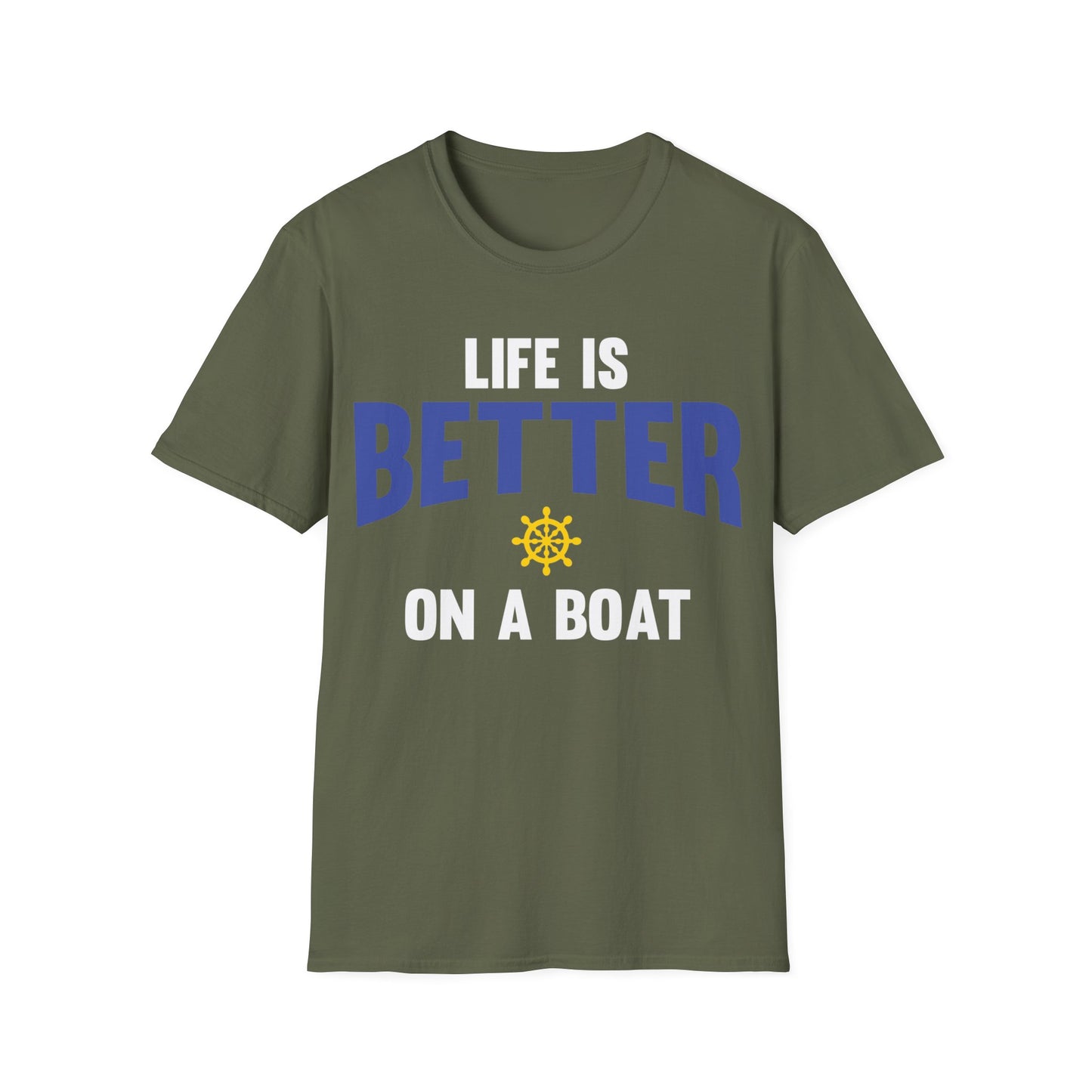 Funny Life is Better on a Boat Boating Saying for Boaters and Sailors T-Shirt for Men Women T-Shirt