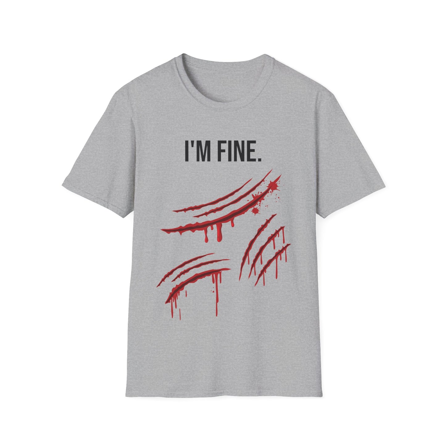 Tiger Claws I'm Fine Bloody Zombie Scary Halloween Costume T-Shirt Men Women