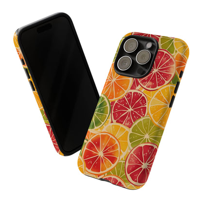 Citrus Burst Vibrant Color Pattern iPhone 13 14 15 16 Pro Max Plus Case Wireless Charging Compatible Tough Cases Protection, Magnetic Phone Case for iPhone Classic Series