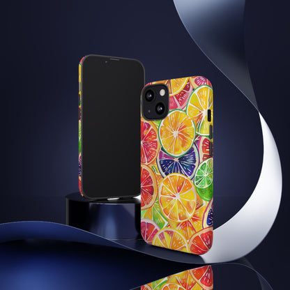 Citrus Burst Vibrant Pattern iPhone 13 14 15 16 Pro Max Plus Case Wireless Charging Compatible Tough Cases Protection, Magnetic Phone Case for iPhone Classic Series