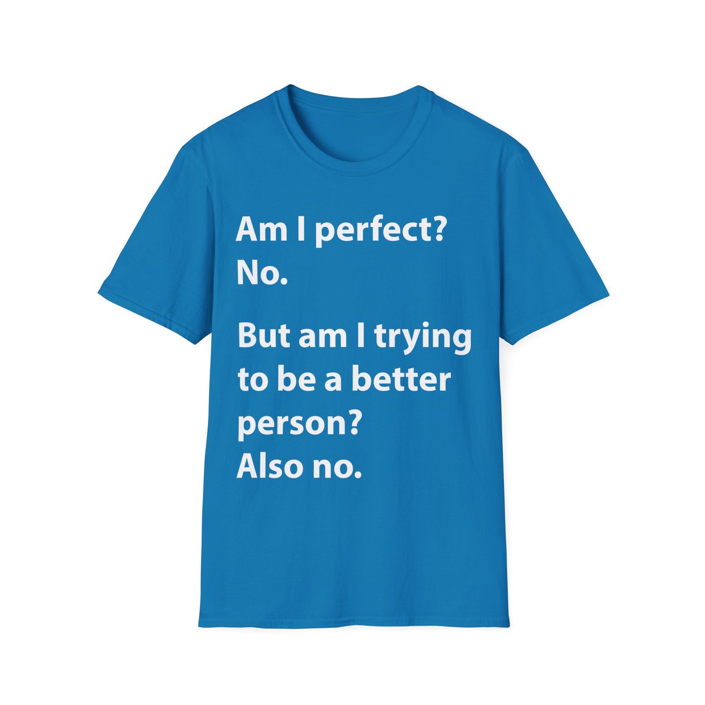 Funny Am I Perfect No. Am I Trying To Be A Better Person Also No Sarcastic