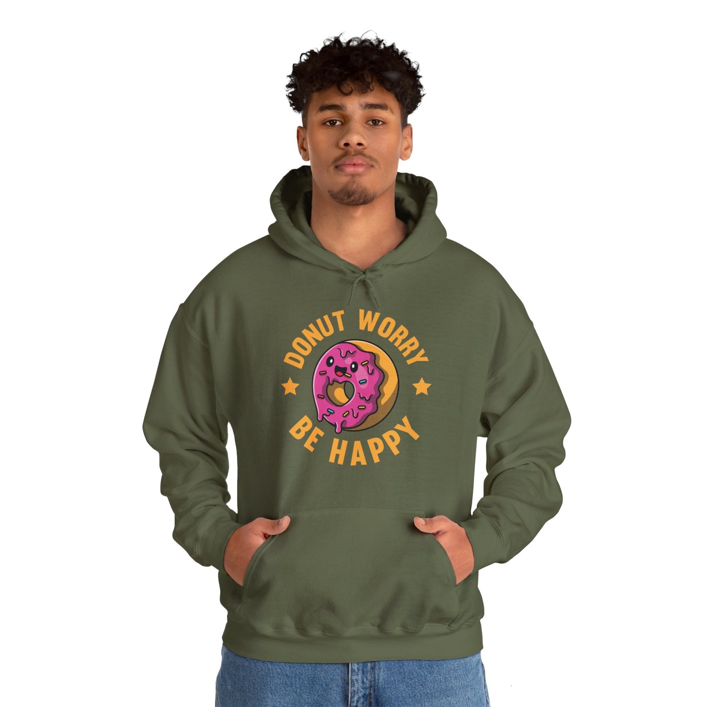 Funny Donut Worry Be Happy Foodie Donut Lovers Hoodie For Men Women Hoodie