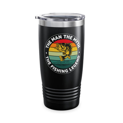 Mens Dad Man The Myth The Fishing Legend Fisherman Vintage Bass Fishing Tumbler