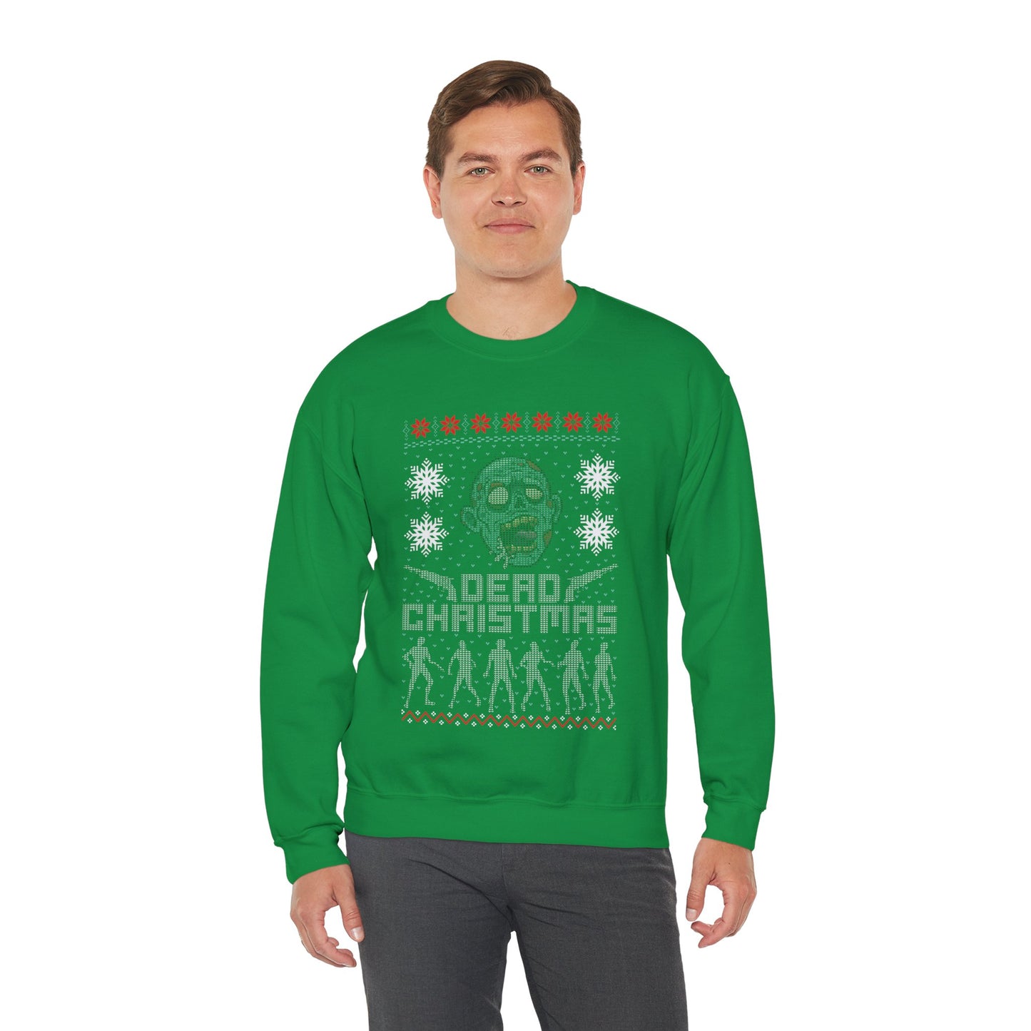 Inspired Merry Christmas The Walking Zombie Face Ugly Funny Dead Christmas Sweatshirt Jumper Xmas Sweater