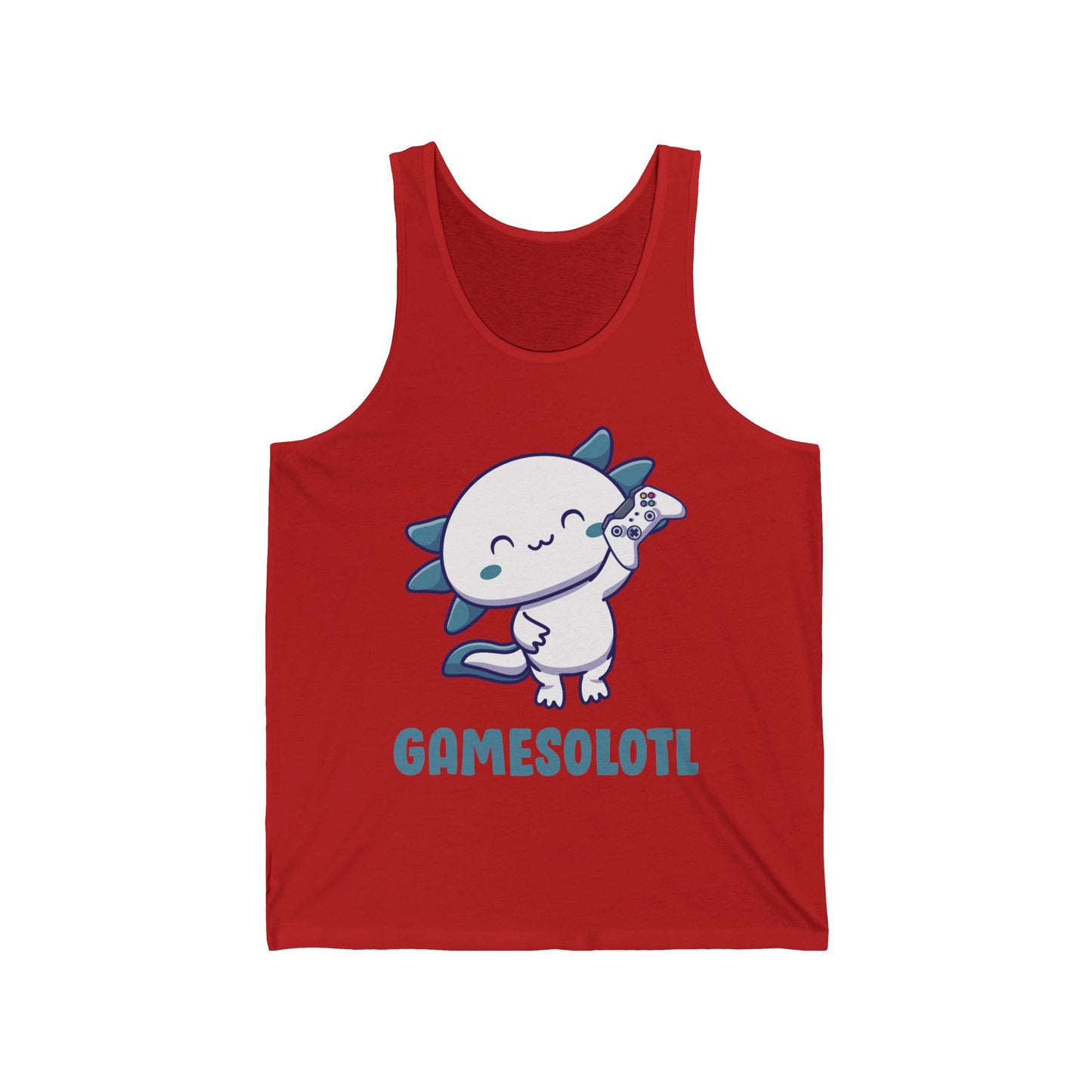 Funny Gamesolotl Gamer Axolotl Fish Playing Video Games Lizard Gaming Tank Top Men Women