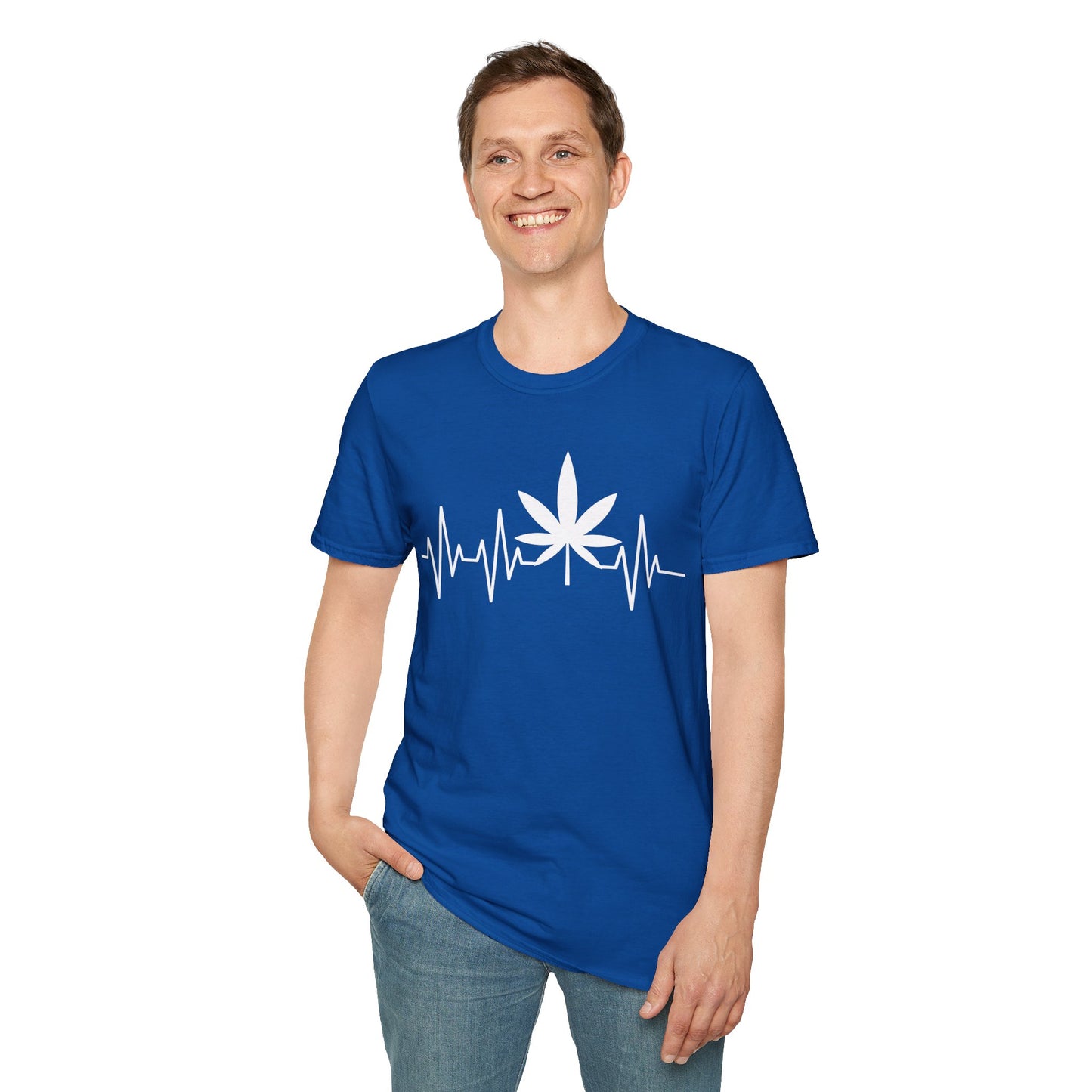 Funny Weed Cannabis Marijuana Leaf Heartbeat Stoner Tie Dye T-Shirt For Men Women T-Shirt