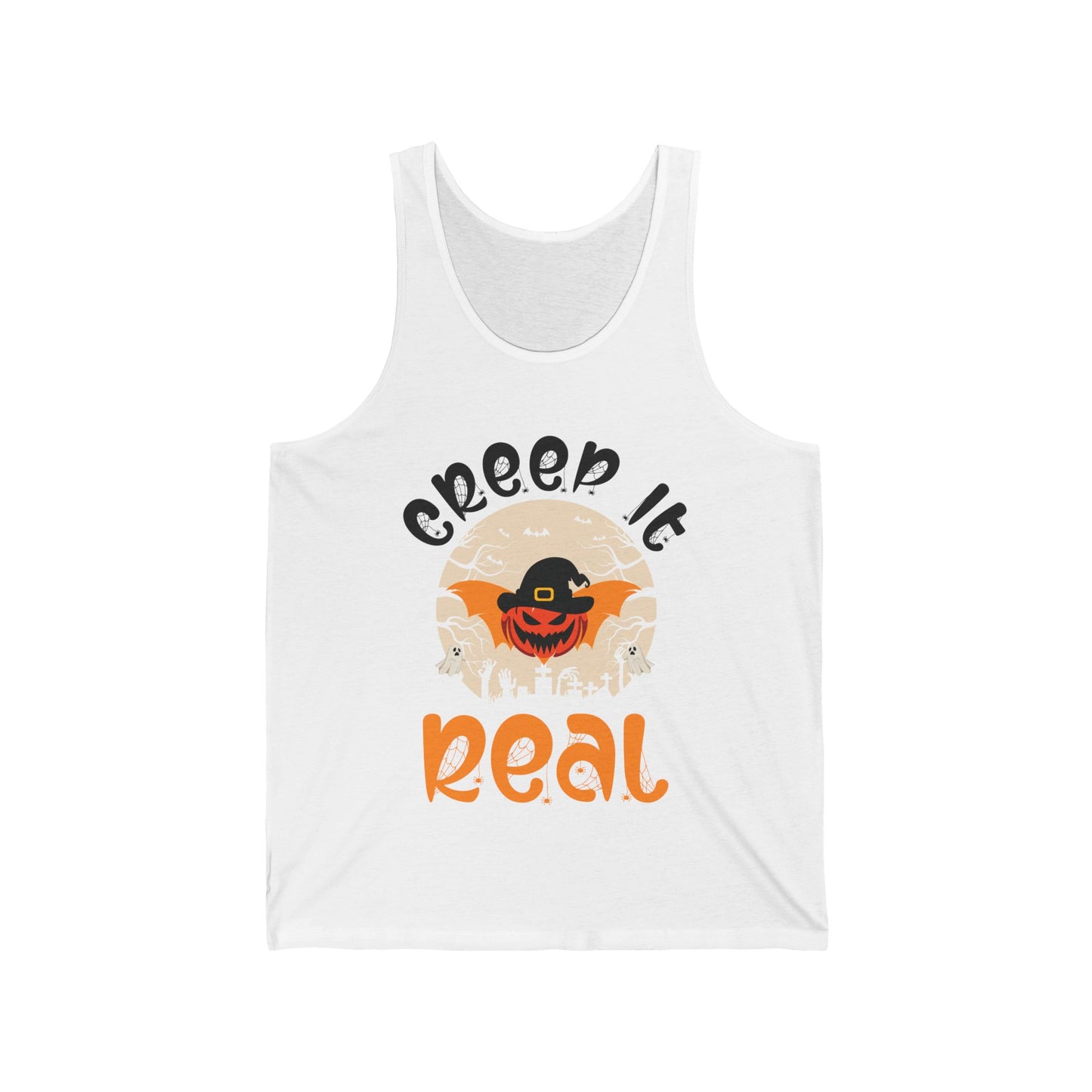 Funny Halloween Creep it Real Vintage Ghost Halloween Tank Top Men Women