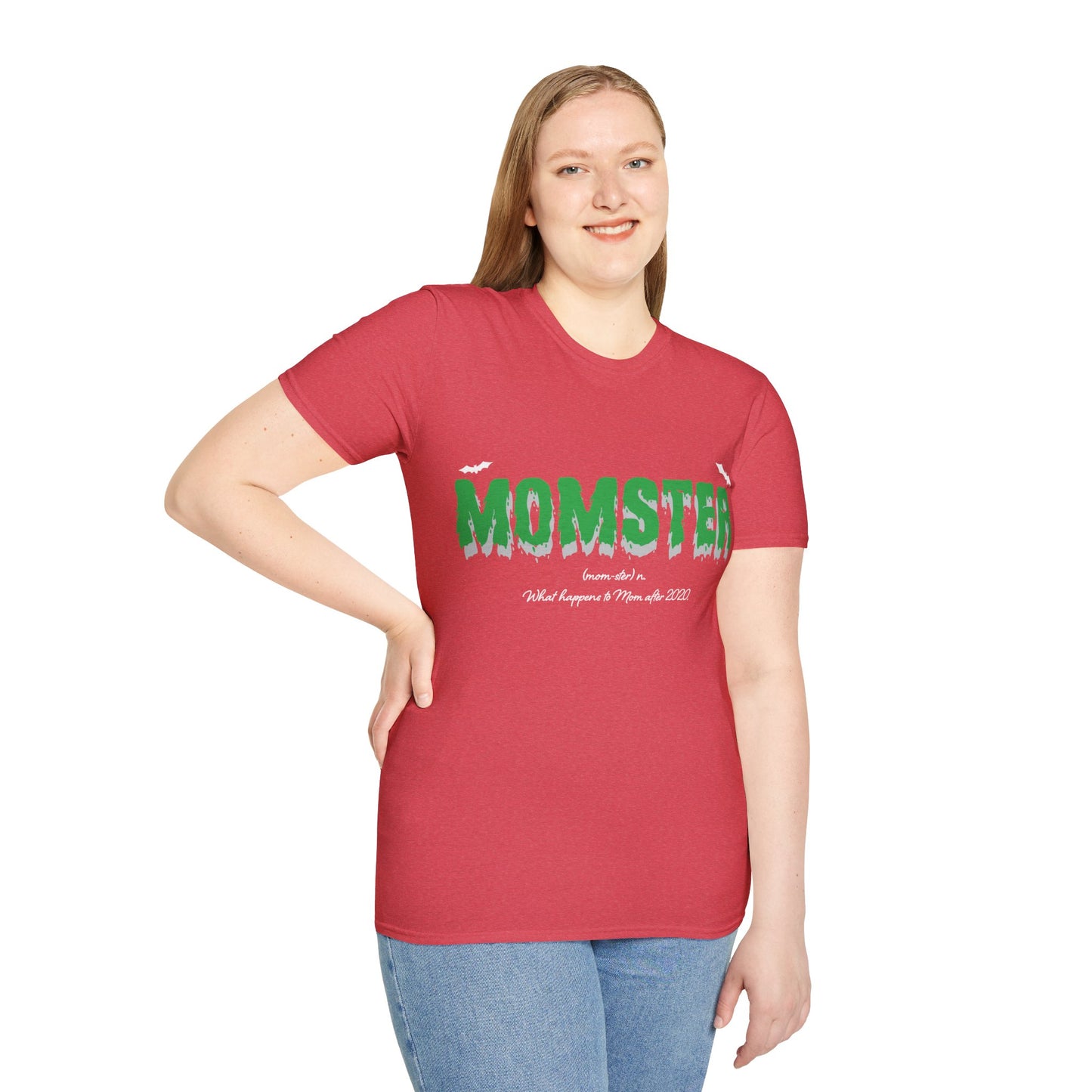 Womens Momster Broomstick Funny Halloween Party Mom Mothers Day T-Shirt