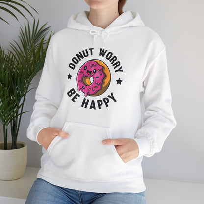 Funny Donut Worry Be Happy Foodie Donut Lovers Hoodie For Men Women Hoodie