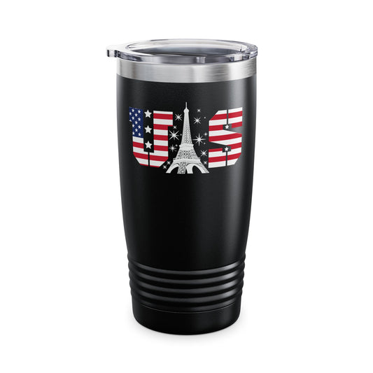 USA Eiffel Tower 2024 Summer Sports Patriotic Supporter Tumbler For Men Women Tumbler