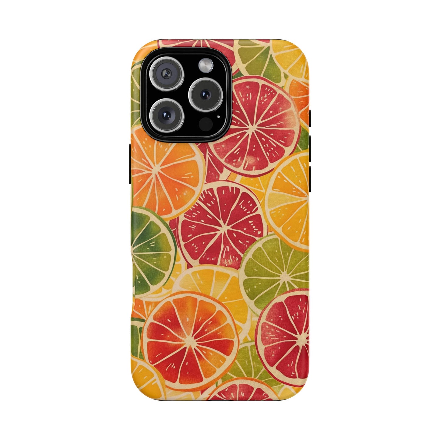 Citrus Burst Vibrant Color Pattern iPhone 13 14 15 16 Pro Max Plus Case Wireless Charging Compatible Tough Cases Protection, Magnetic Phone Case for iPhone Classic Series