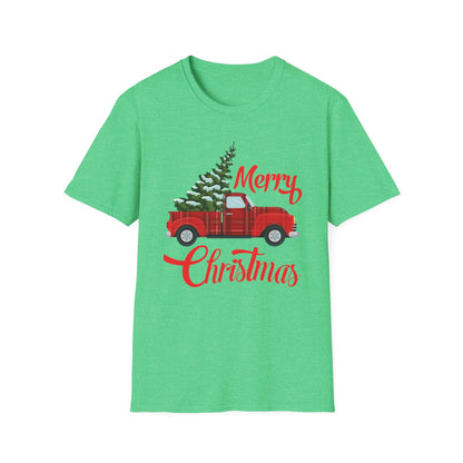 Merry Christmas Buffalo Plaid Red Truck Tree Xmas T-Shirt Men Women