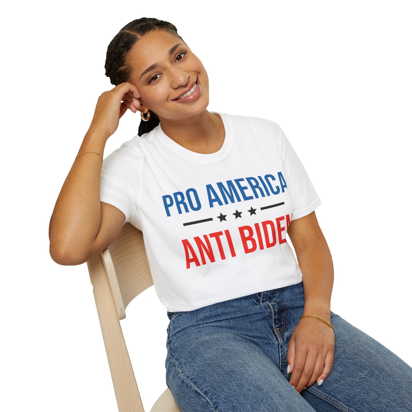 Pro America Anti Biden Flag Impeach Joe Biden Anti-Biden 8646 T-Shirt Men Women