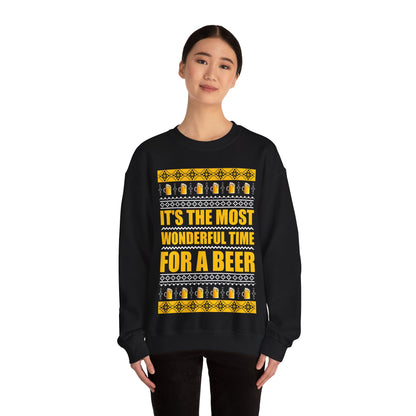 Funny Its The Most Wonderful Time For A Beer Xmas Christmas Jumper Sweatshirt