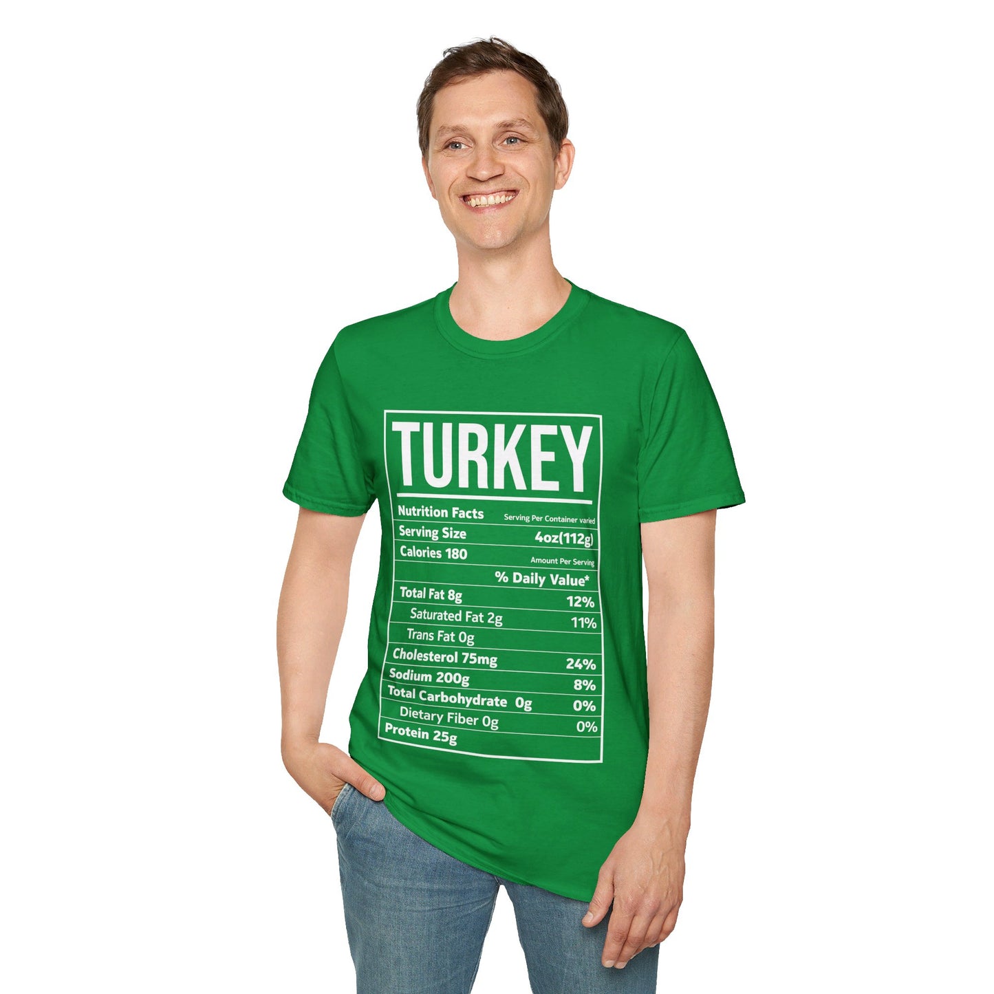 Turkey Nutrition Facts Funny Family Matching Thanksgiving Christmas T-Shirt For Men Women