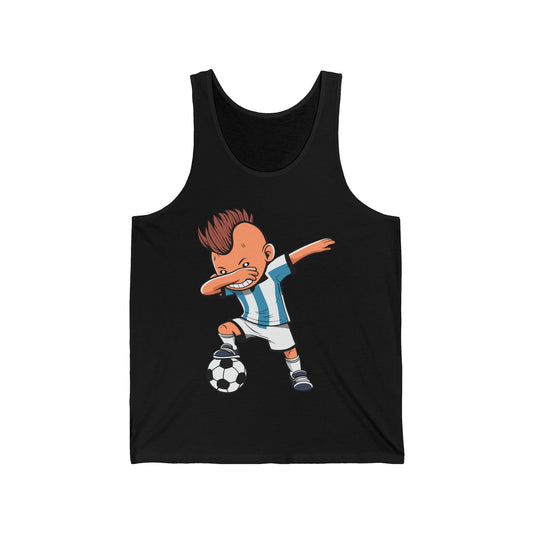 Funny Dabbing Soccer Argentina Jersey Top, Dab Kids Boys Tank Top For Men Women Kids Tank Top