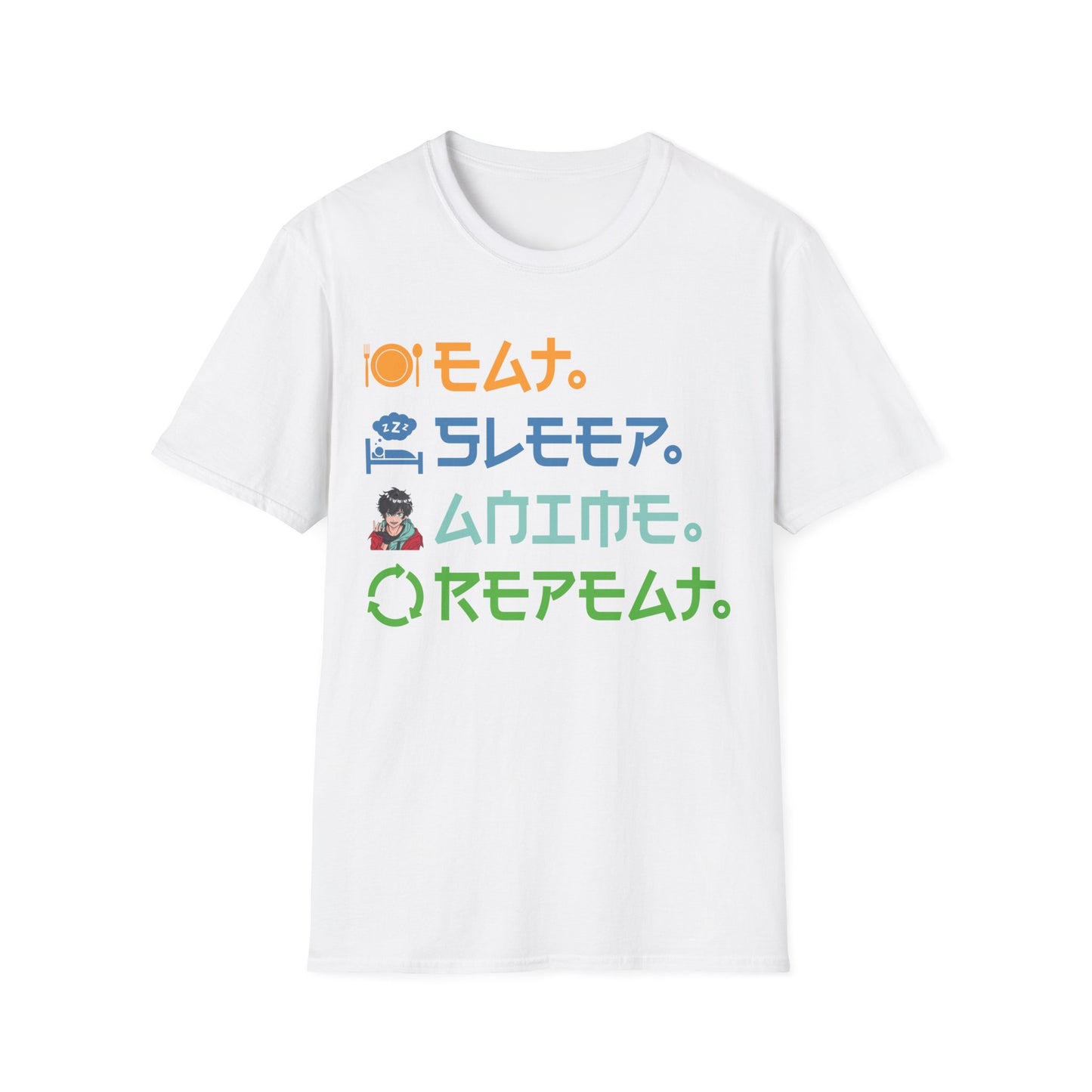 Eat Sleep Anime Repeat Funny Anime Lovers T-Shirt For Men Women T-Shirt