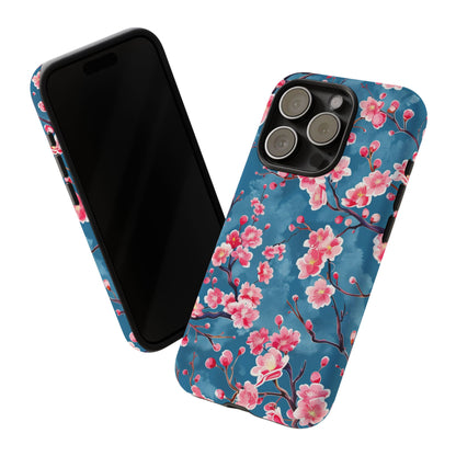 Sakura Blossoms Vibrant Colored iPhone 13 14 15 16 Pro Max Plus Case Wireless Charging Compatible Tough Cases Protection, Magnetic Phone Case for iPhone Classic Series