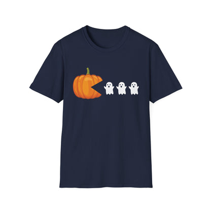 Funny Halloween Pumpkin Eating Ghost, Gamer Gaming Men Women T-Shirt