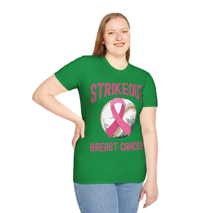 Strike Out Breast Cancer Baseball Fight Awareness T-Shirt Men Women