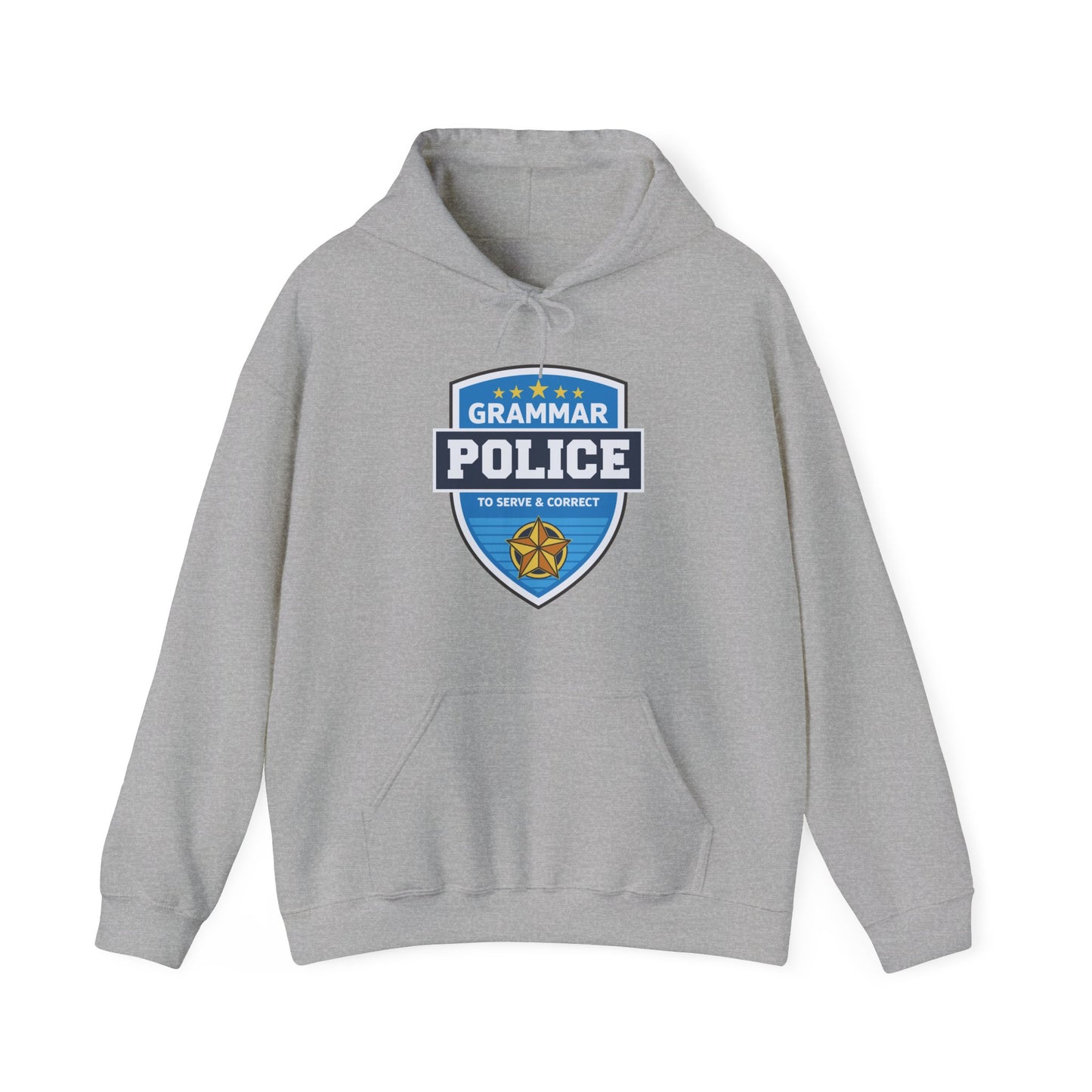 Grammar Police Badge To Serve and Correct Teacher Student Hoodie For Men Women