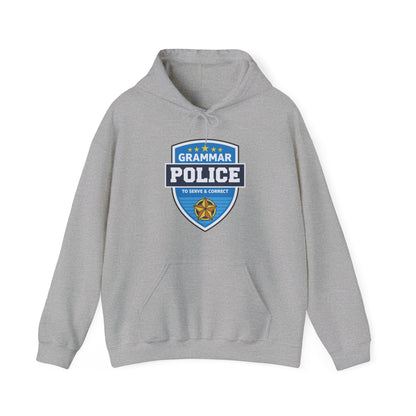 Grammar Police Badge To Serve and Correct Teacher Student Hoodie For Men Women