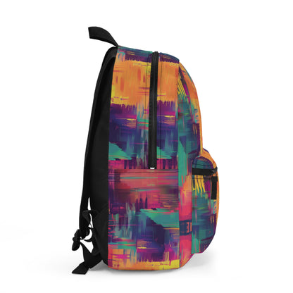 Glitch Art Pattern Backpacks For Men Women Kids School Travel, Capacity School Backpacks