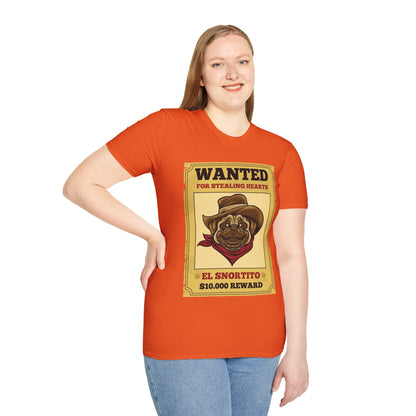 Vintage Pug Wanted Poster Cute Western Cowboy Funny Pug Dog T-Shirt For Men Women T-Shirt