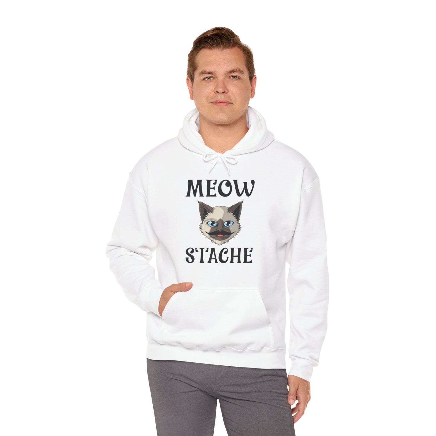 Meowstache Cat Mustache Moustache Beard Bearded Kitten Lovers Hoodie For Men Women Hoodie