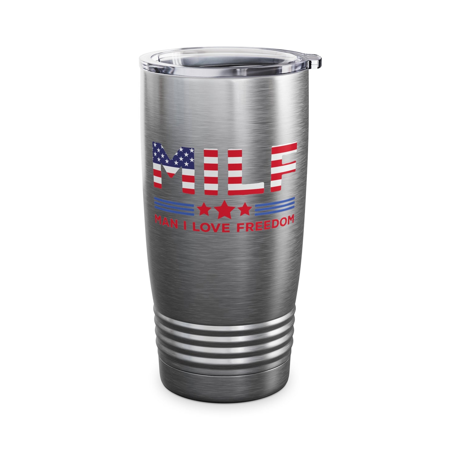 Funny MILF Man I Love Freedom Patriotic 4th Of July Funny Tumbler