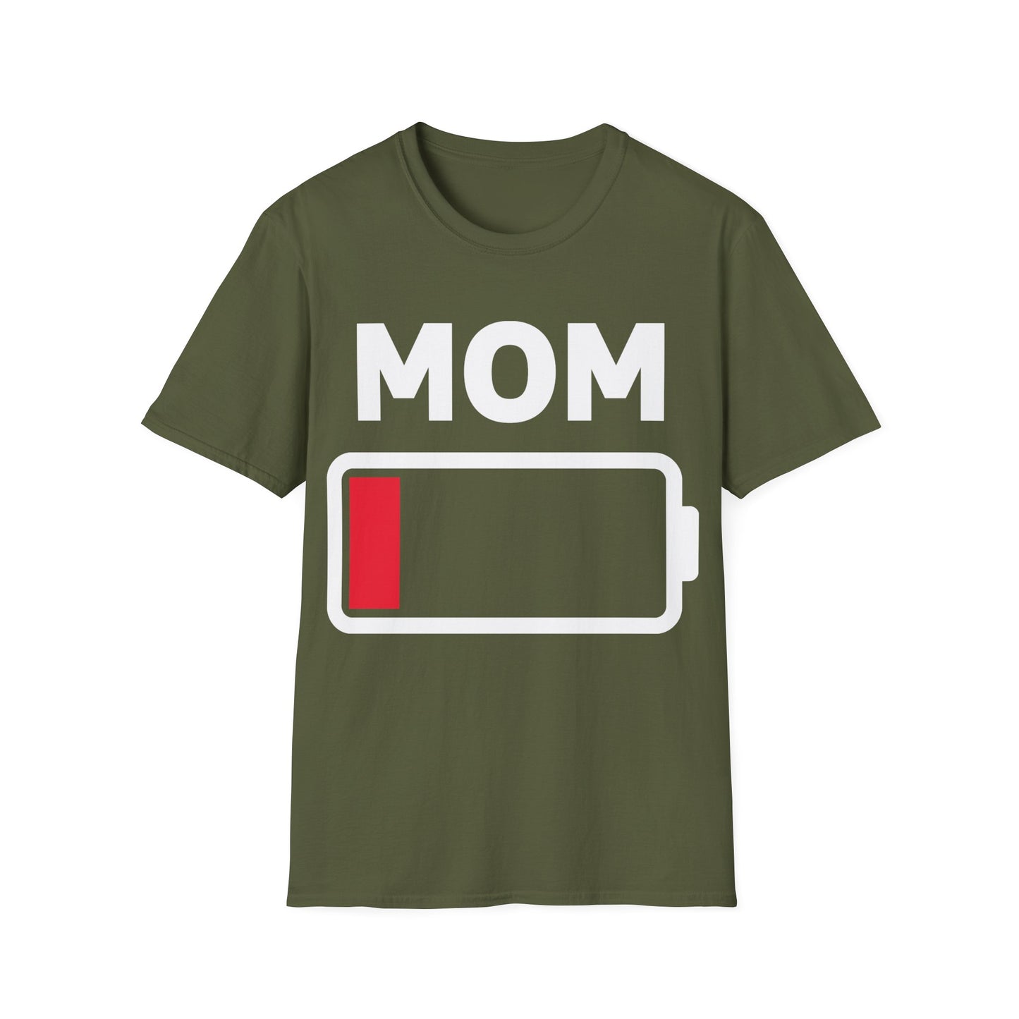 Funny Mom Tired Low Battery Mothers Day T-Shirt