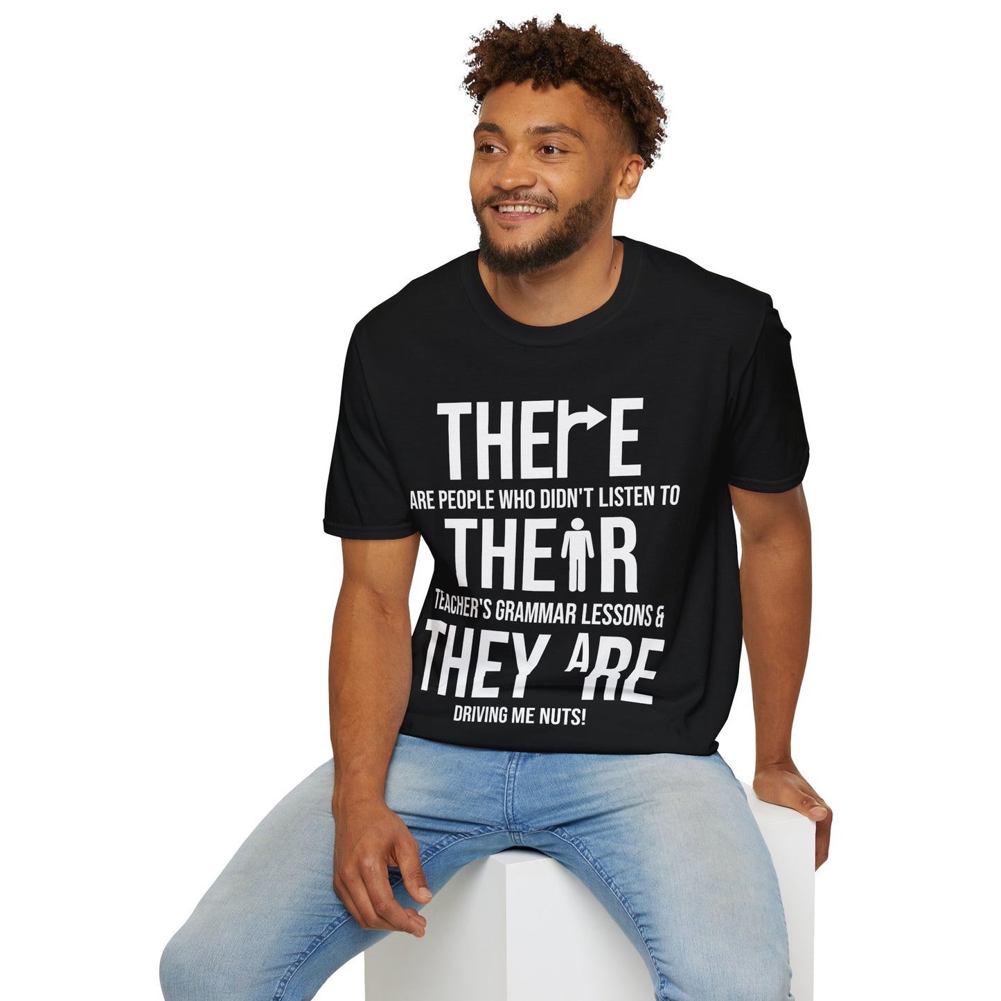 Funny English Grammar Teacher Sarcastic There Their They're Funny Teachers T-Shirt Men Women T-Shirt