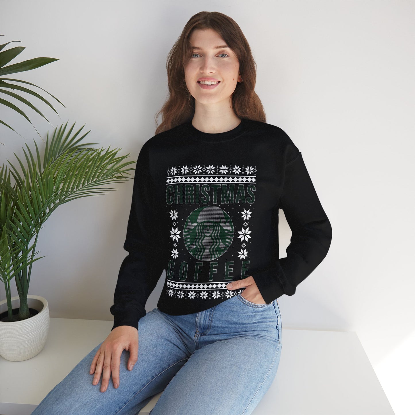 Funny Star Coffee Bucks Lovers, Coffee Lovers Caffeine Christmas Coffee, Christmas Ugly Jumper Sweater Sweatshirt