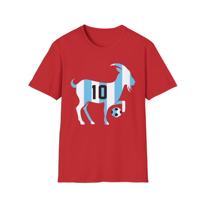 GOAT 10 Shirt for Men Women Kids  Goat Playing Football Funny Soccer T-Shirt