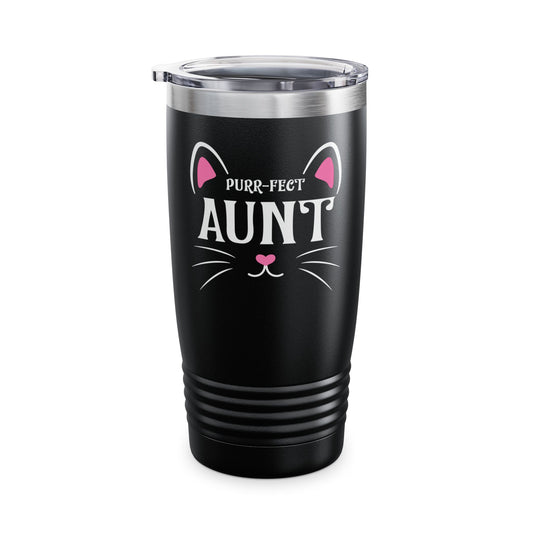 PURR-FECT Aunt Funny Cat Lover Cute Funny Kitten Tumbler Gift For Men Women Tumbler