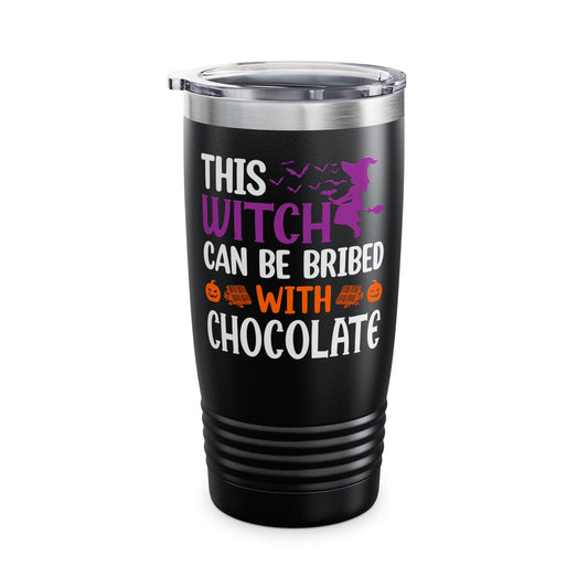 Funny Halloween This Witch Can Be Bribed With Chocolate Lovers Halloween Party Tumbler Girls Women