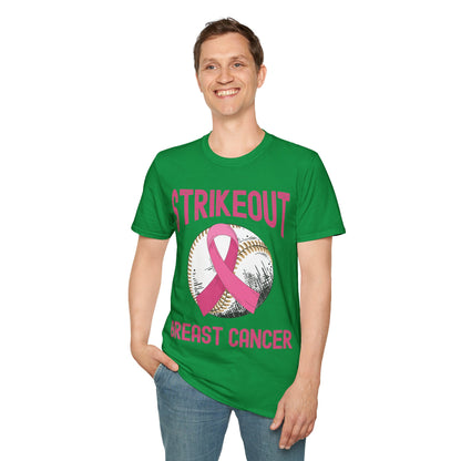 Strike Out Breast Cancer Baseball Fight Awareness T-Shirt Men Women