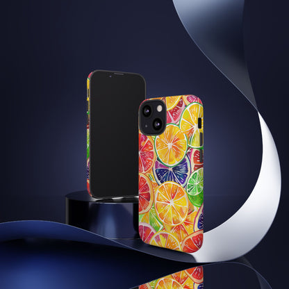 Citrus Burst Vibrant Pattern iPhone 13 14 15 16 Pro Max Plus Case Wireless Charging Compatible Tough Cases Protection, Magnetic Phone Case for iPhone Classic Series