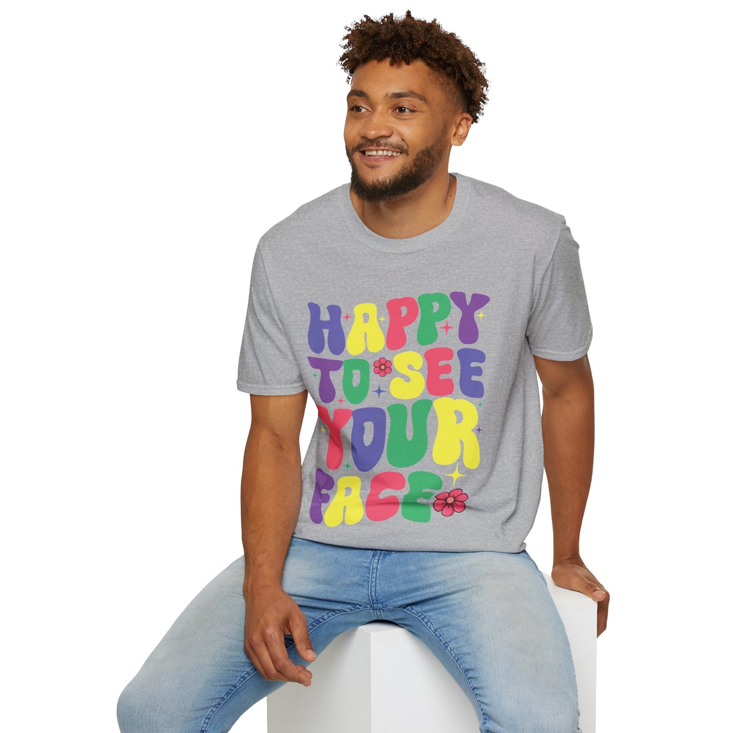 Funny Happy To See Your Face Teachers Students First Day Of School T-Shirt For Men Women T-Shirt