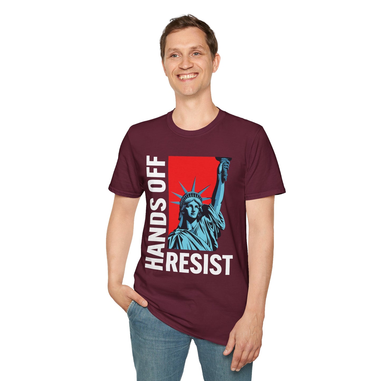 Resist Statue of Liberty Hands Off Resistance Protest T-Shirt For Men Women