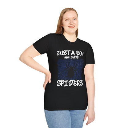 Just A Boy Who Loves Spiders Retro Spider Lover T-Shirt For Men Kids T-Shirt