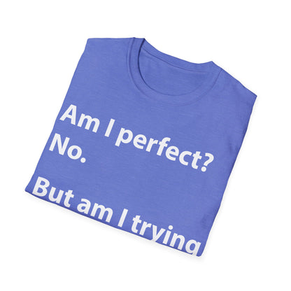 Funny Am I Perfect No. Am I Trying To Be A Better Person Also No Sarcastic T-Shirt