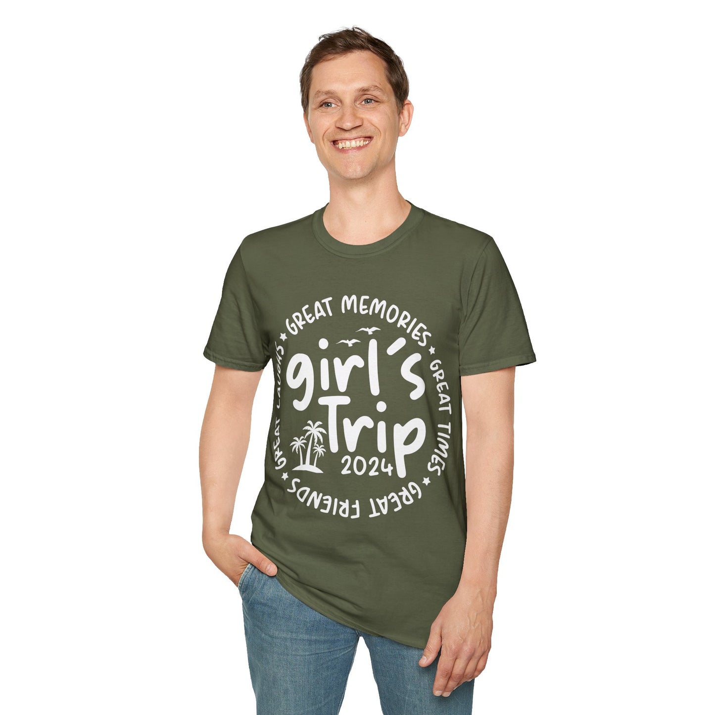 Girl's Trip 2024 Memories Friends Trip Matching Vacation T-Shirt For Men Women T-Shirt