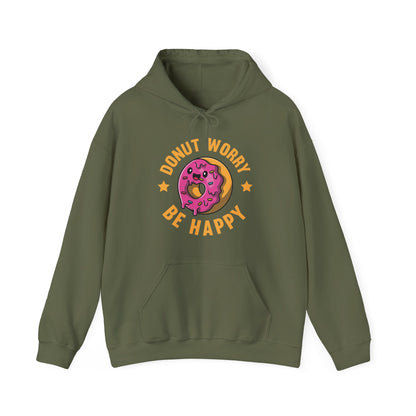 Funny Donut Worry Be Happy Foodie Donut Lovers Hoodie For Men Women Hoodie