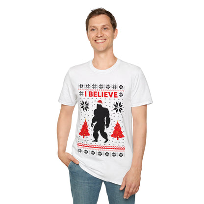 I Believe Sasquatch Big Foot Ugly Funny X-mas Holiday Christmas Jumper T-Shirt